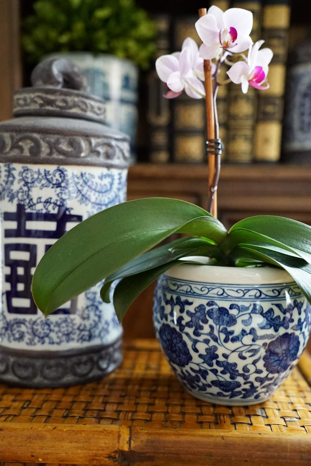 Blue and White Twisted Lotus Jardiniere