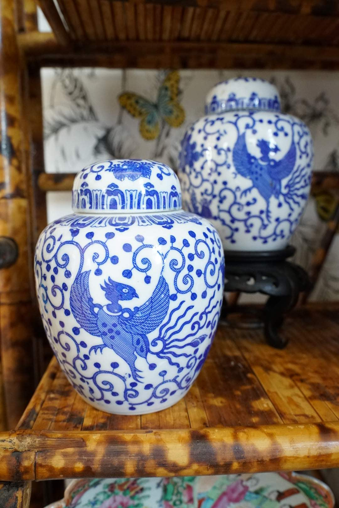 Vintage Soaring Phoenix Ginger Jar