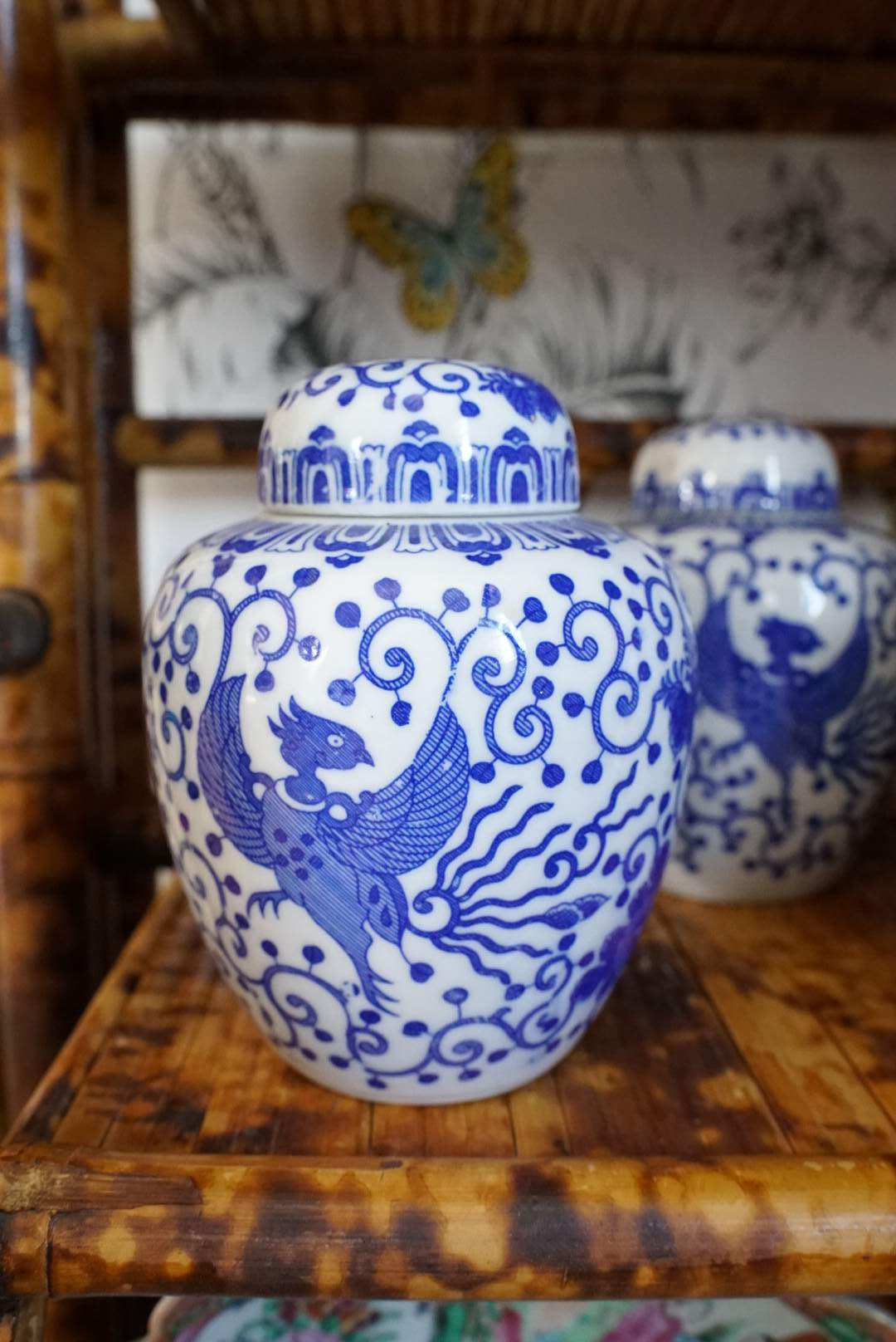 Vintage Soaring Phoenix Ginger Jar