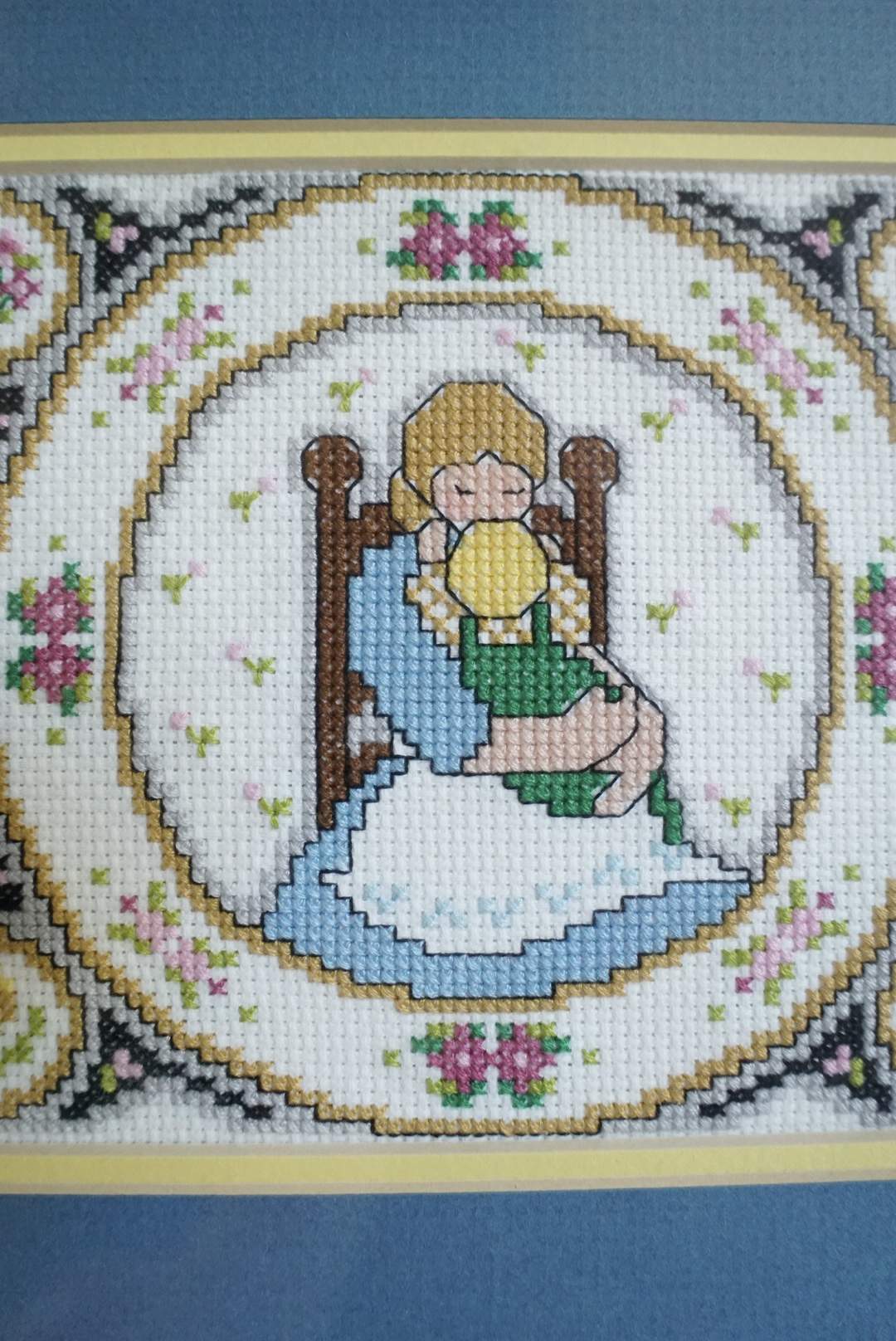 Vintage Mother and Child Needle Point