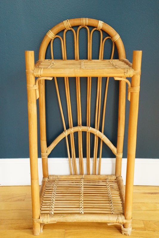 Vintage Rattan Two-tired Stand