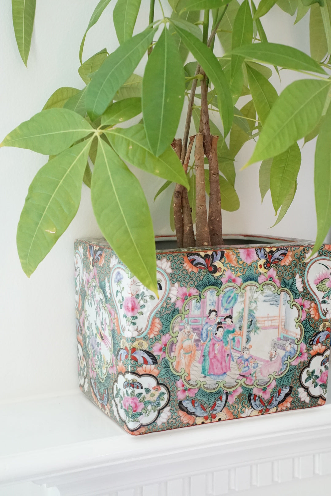 Vintage Rose Medallion Cachepot