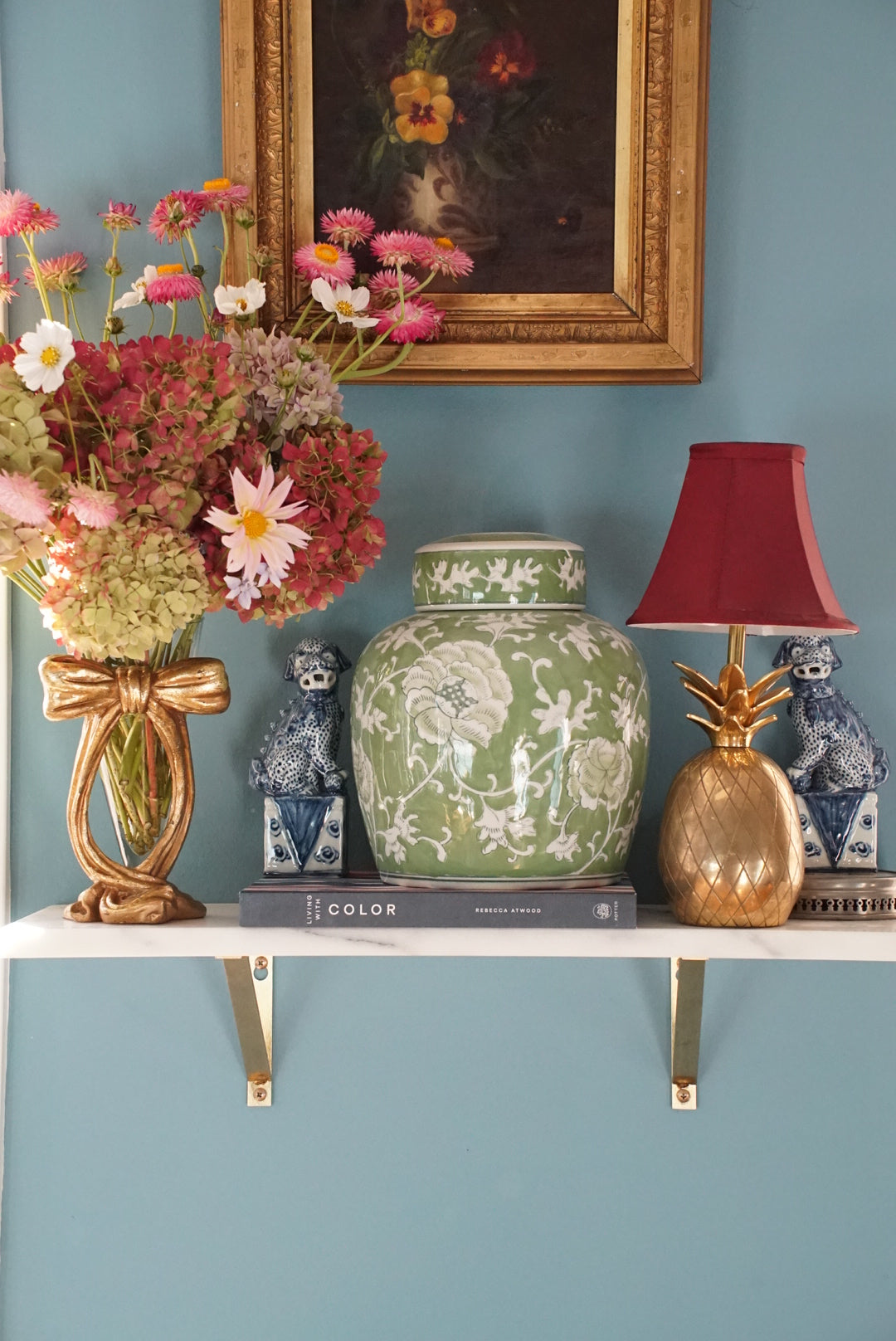 Vintage Brass Pineapple Lamp (No shade)