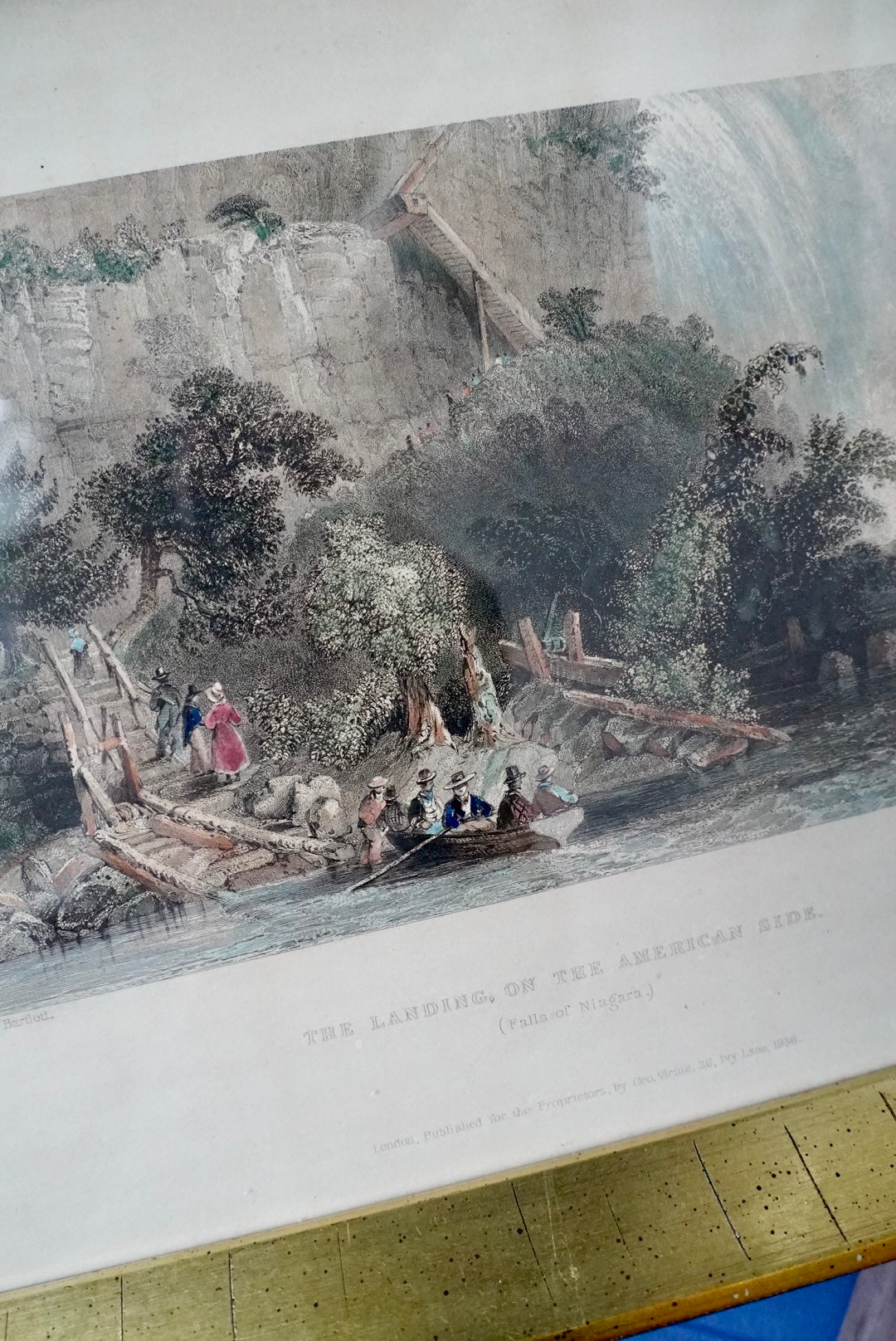 Antique Engraving - “The Landing, On the American Side” c. 1838