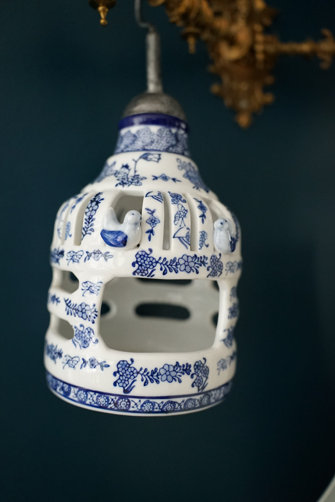 Vintage Chinoiserie Bird Cage/Bird Feeder