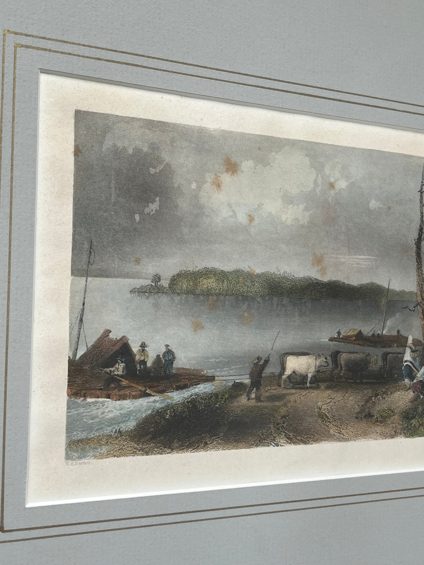 Antique Engraving — “Navy Island” c. 1845
