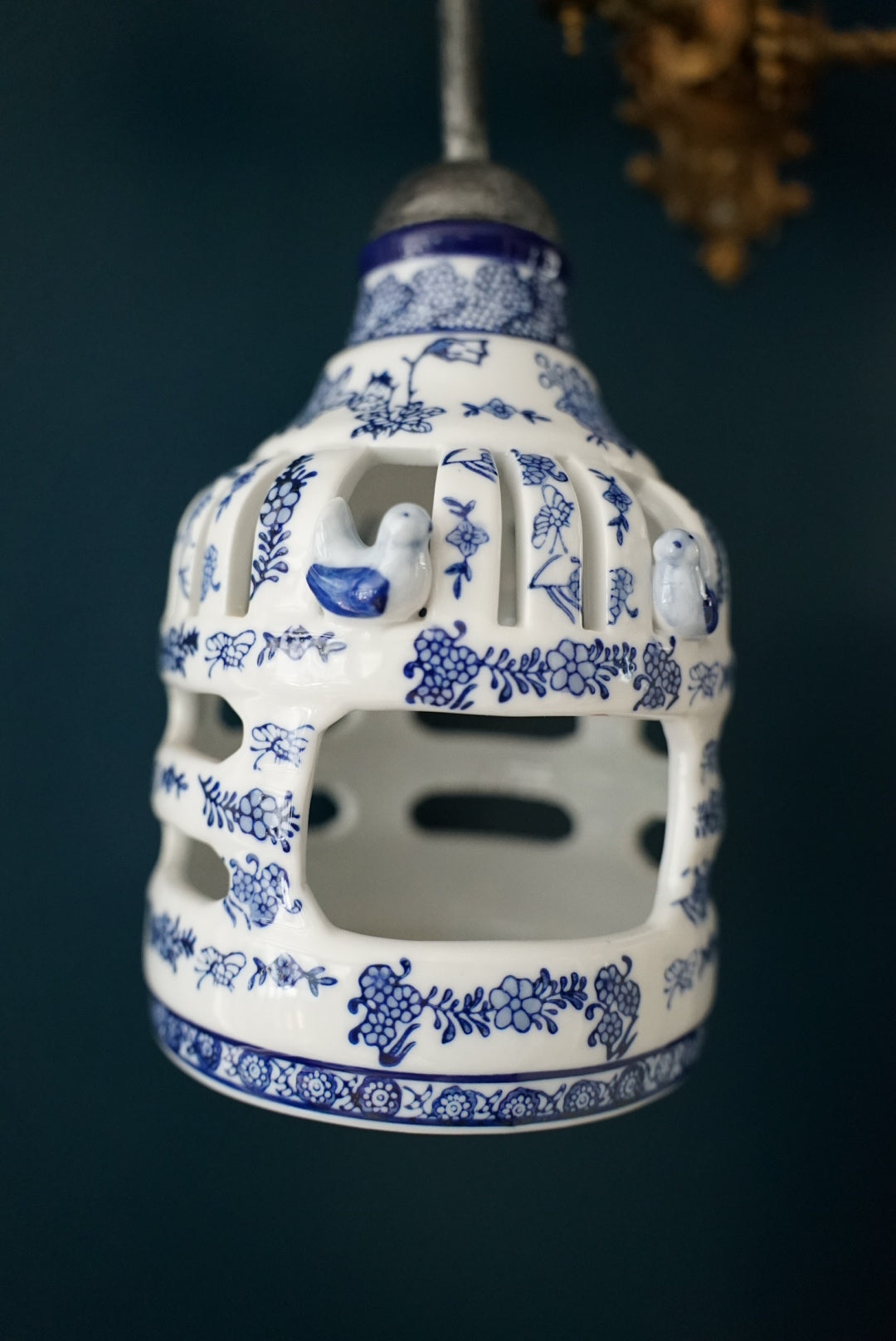 Vintage Chinoiserie Bird Cage/Bird Feeder