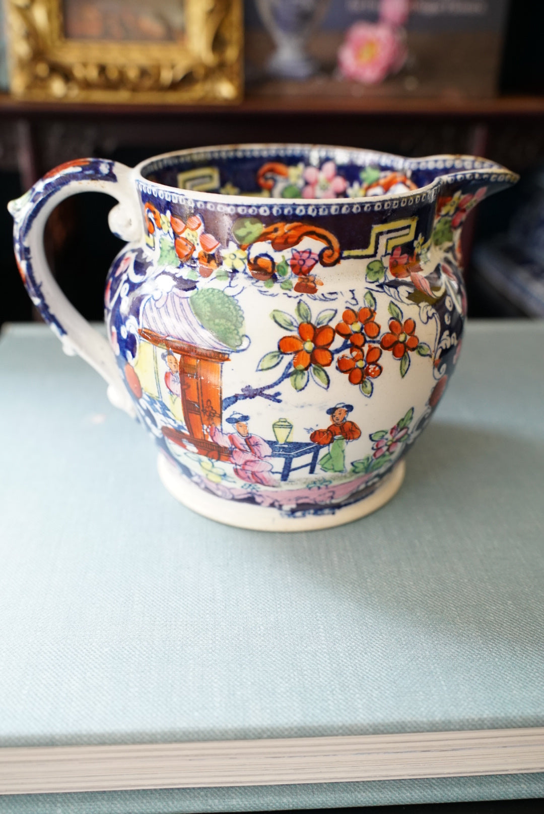 Antique Petite Georgian Transferware Jug — “Boy in the Door”