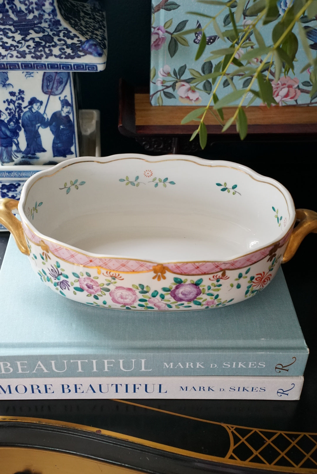 Vintage Floral Cachepot/Petite Footbath