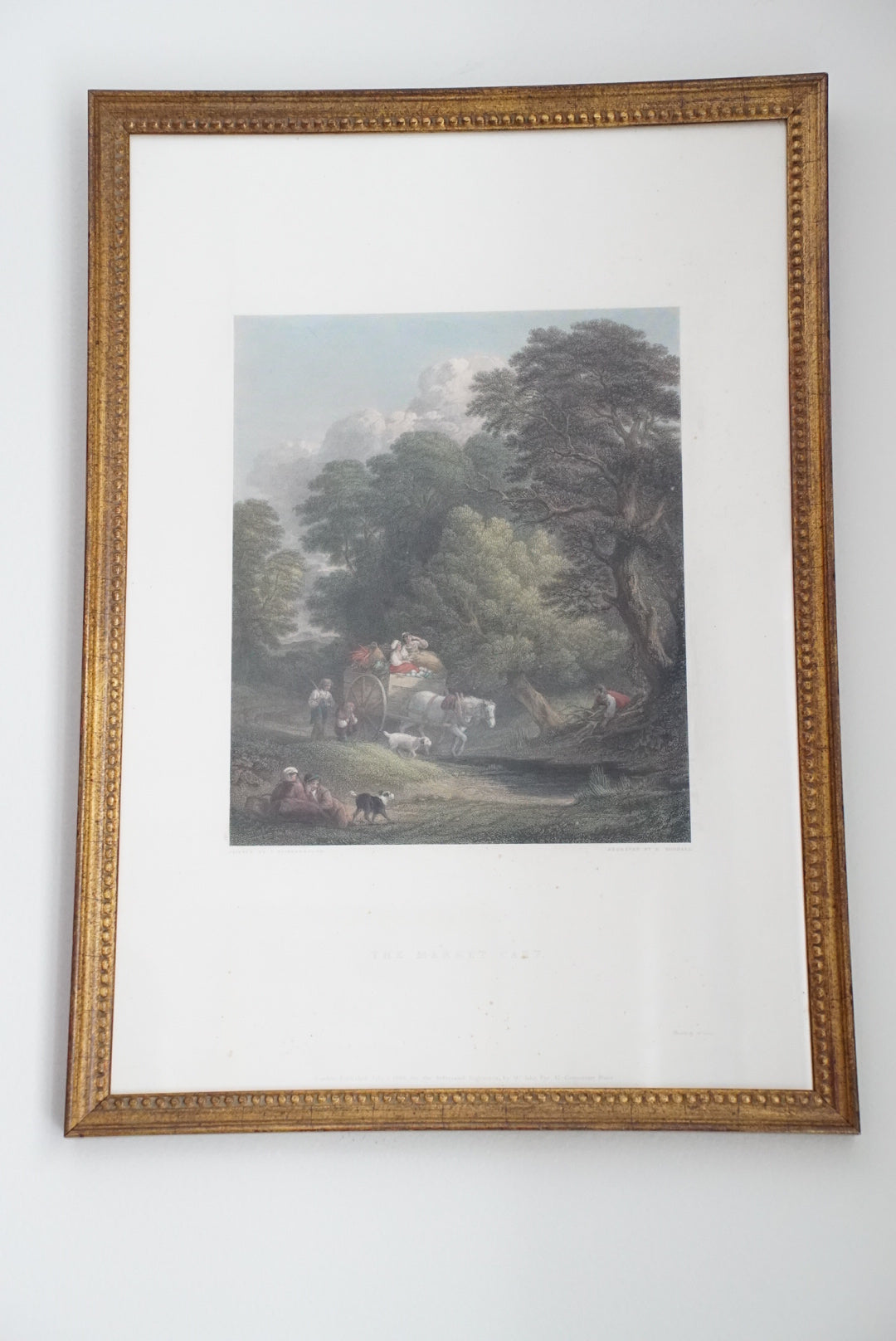 Antique Engraving — “The Market Cart” c. 1836