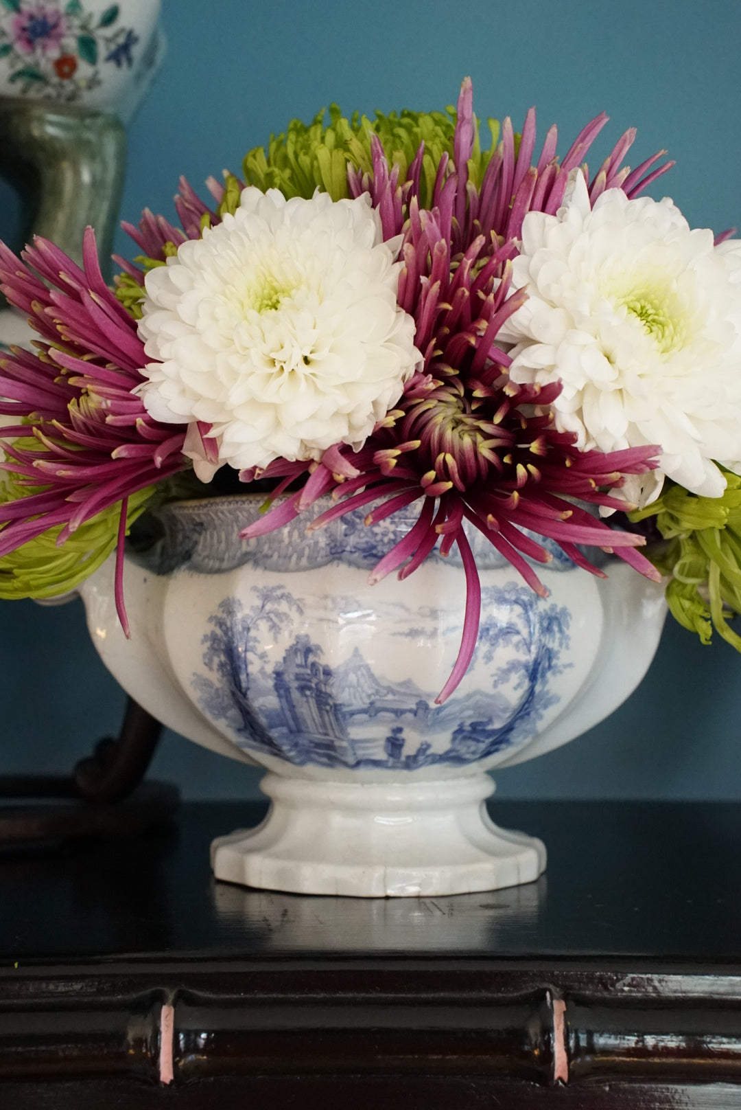 Antique Blue and White Transferware Tureen