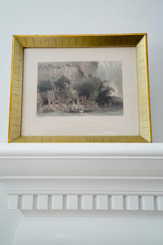 Antique Engraving - “The Landing, On the American Side” c. 1838