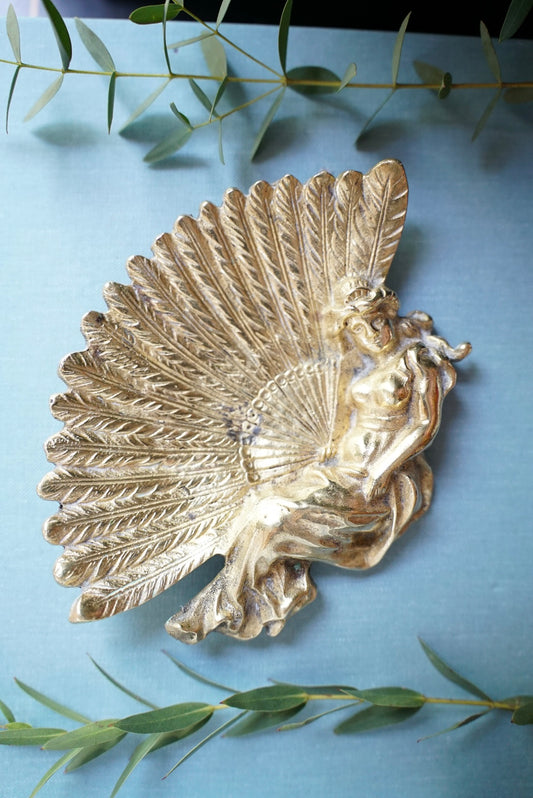 Vintage Art Nouveau Brass Tray