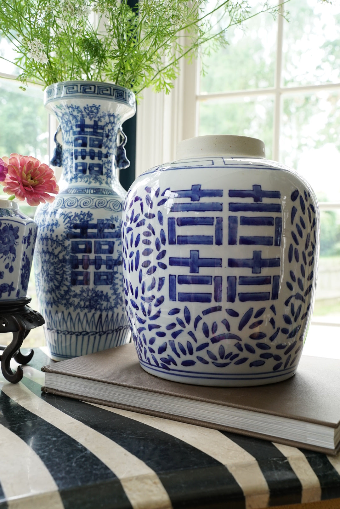 Vintage Double Happiness Ginger Jar (Lidless)