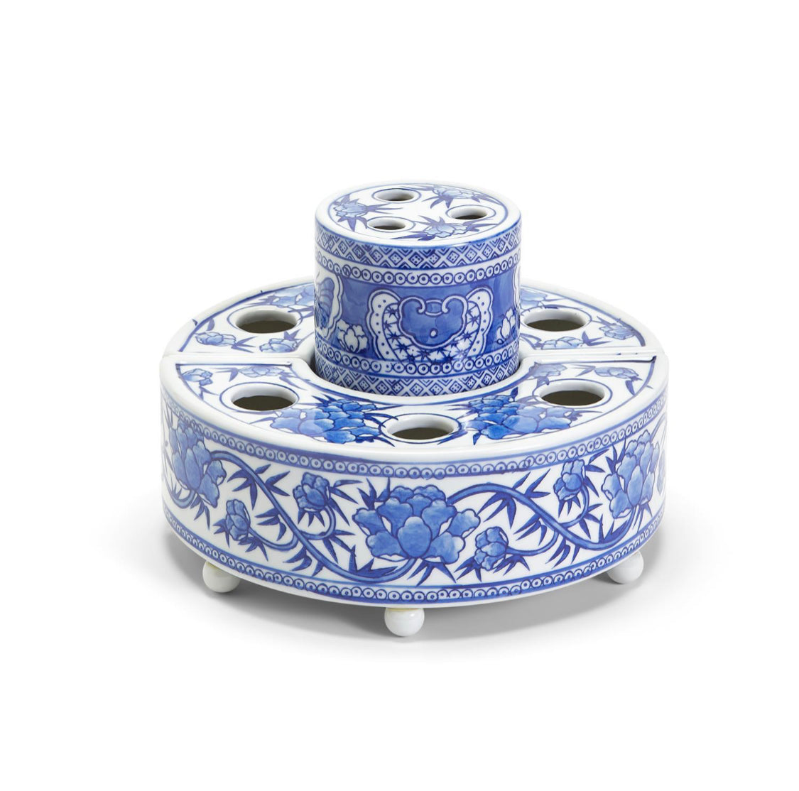 Blue and White Floral Arranger Set - 3 pc