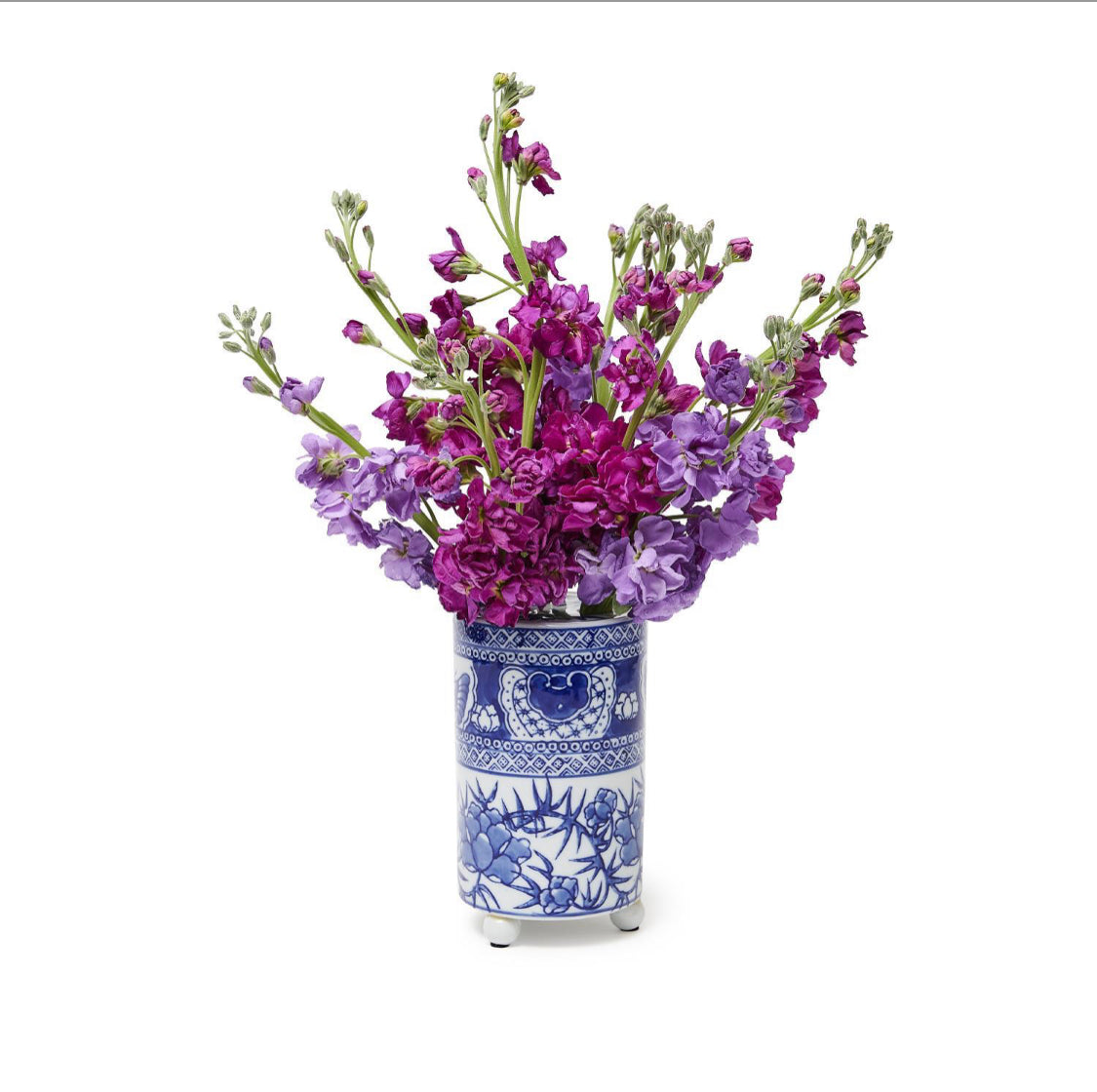 Blue and White Floral Arranger Set - 3 pc