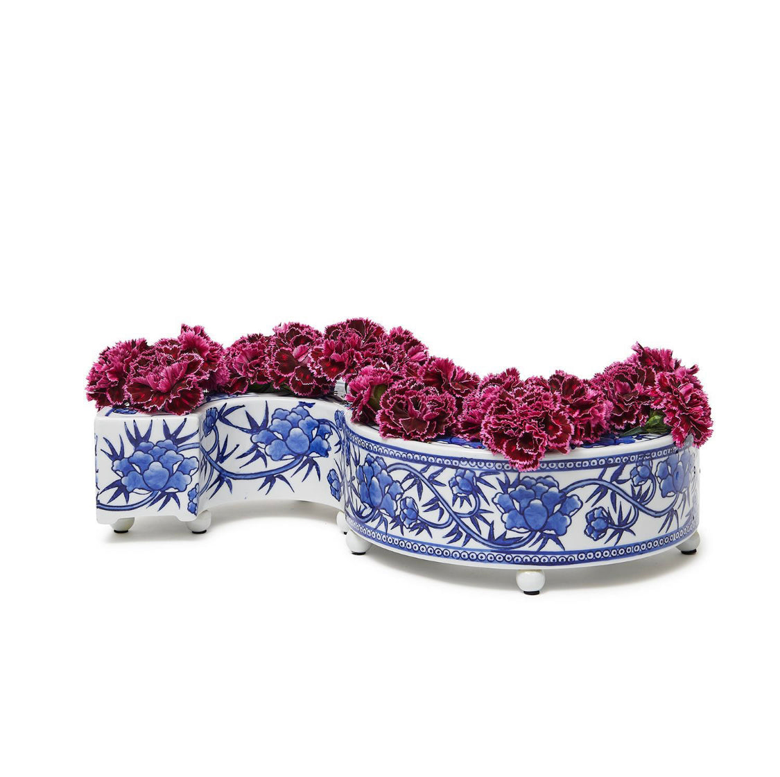 Blue and White Floral Arranger Set - 3 pc