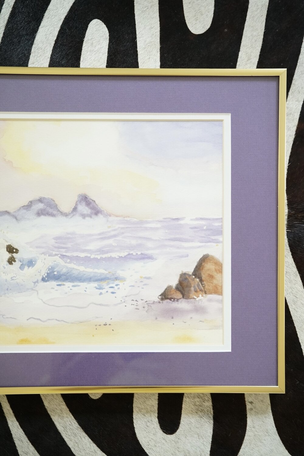 Original Signed Watercolor with Gold Frame