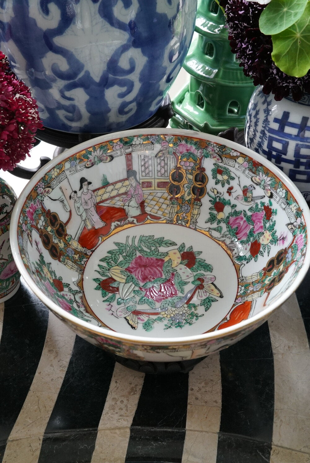 Vintage Rose Medallion 8” Bowl