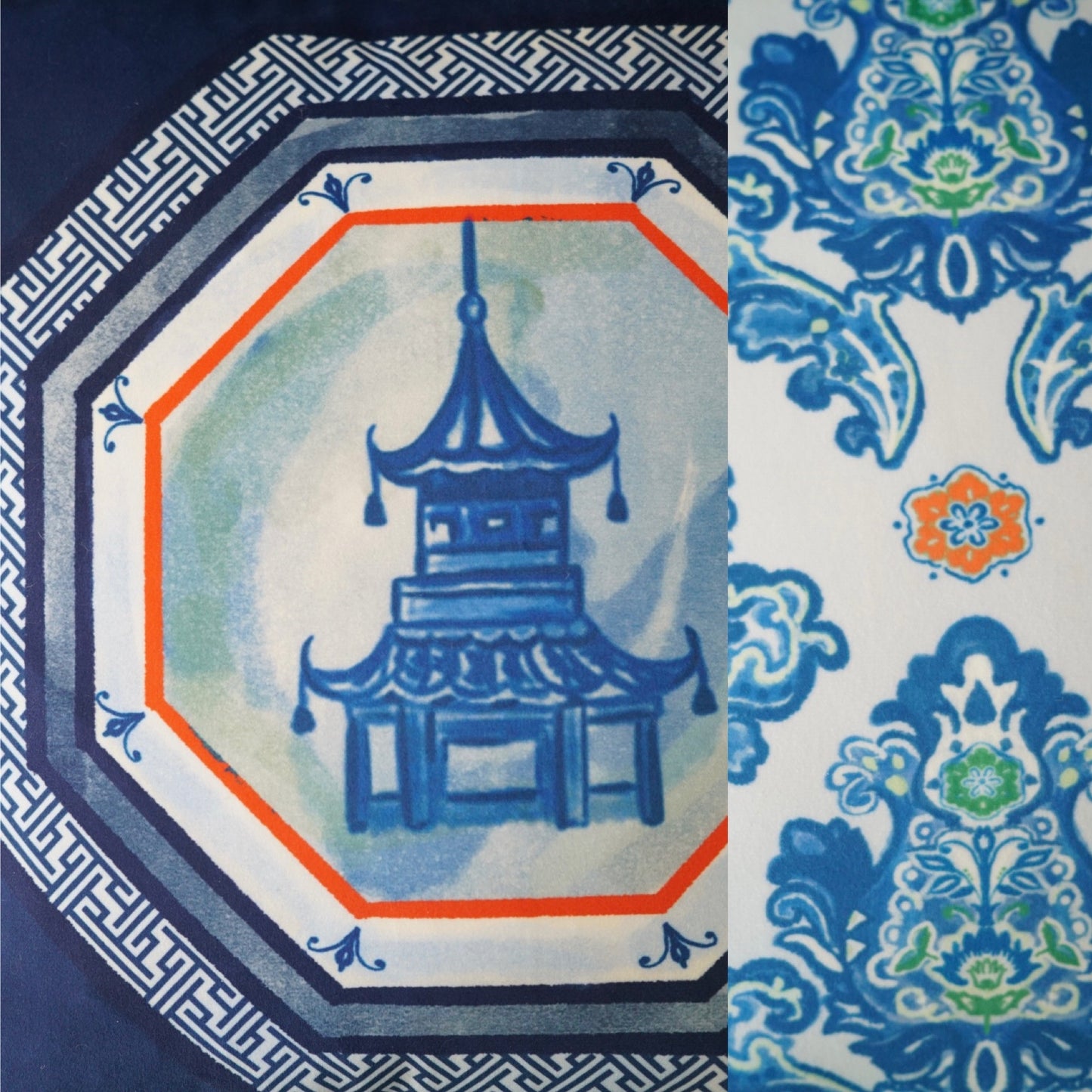 Throw Pillows with Pagoda Prints and Tassels-3 Styles
