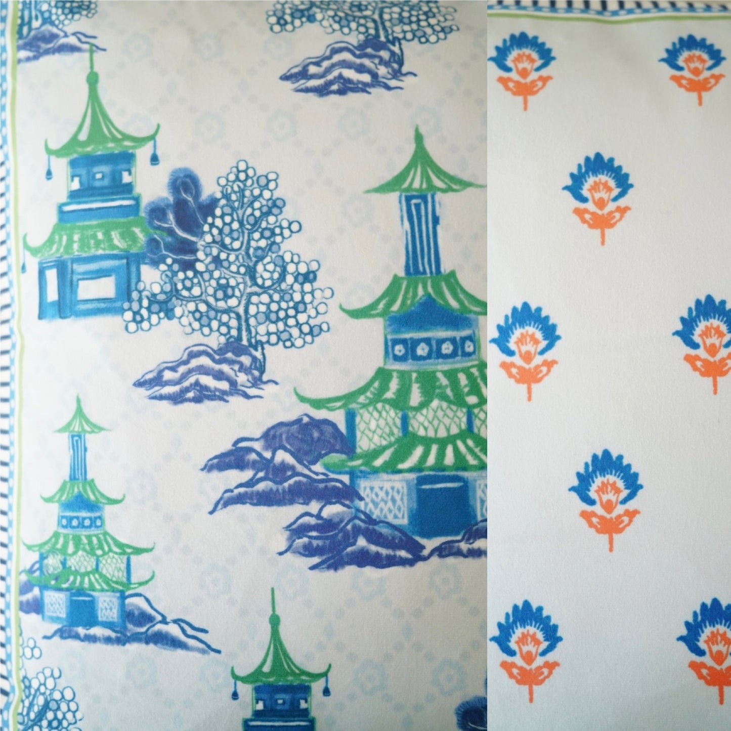 Throw Pillows with Pagoda Prints and Tassels-3 Styles