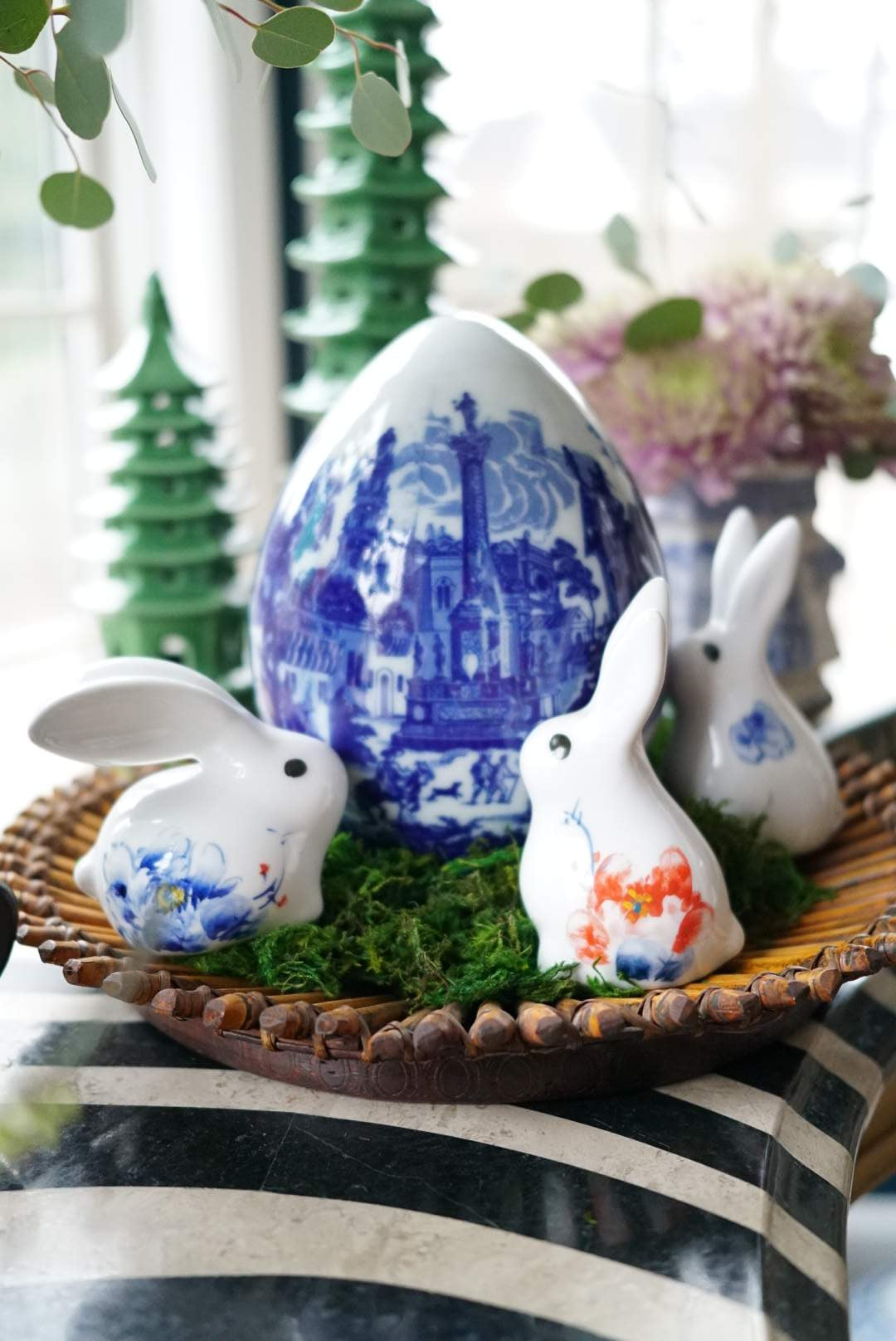 Vintage Sunburst Bamboo Tray