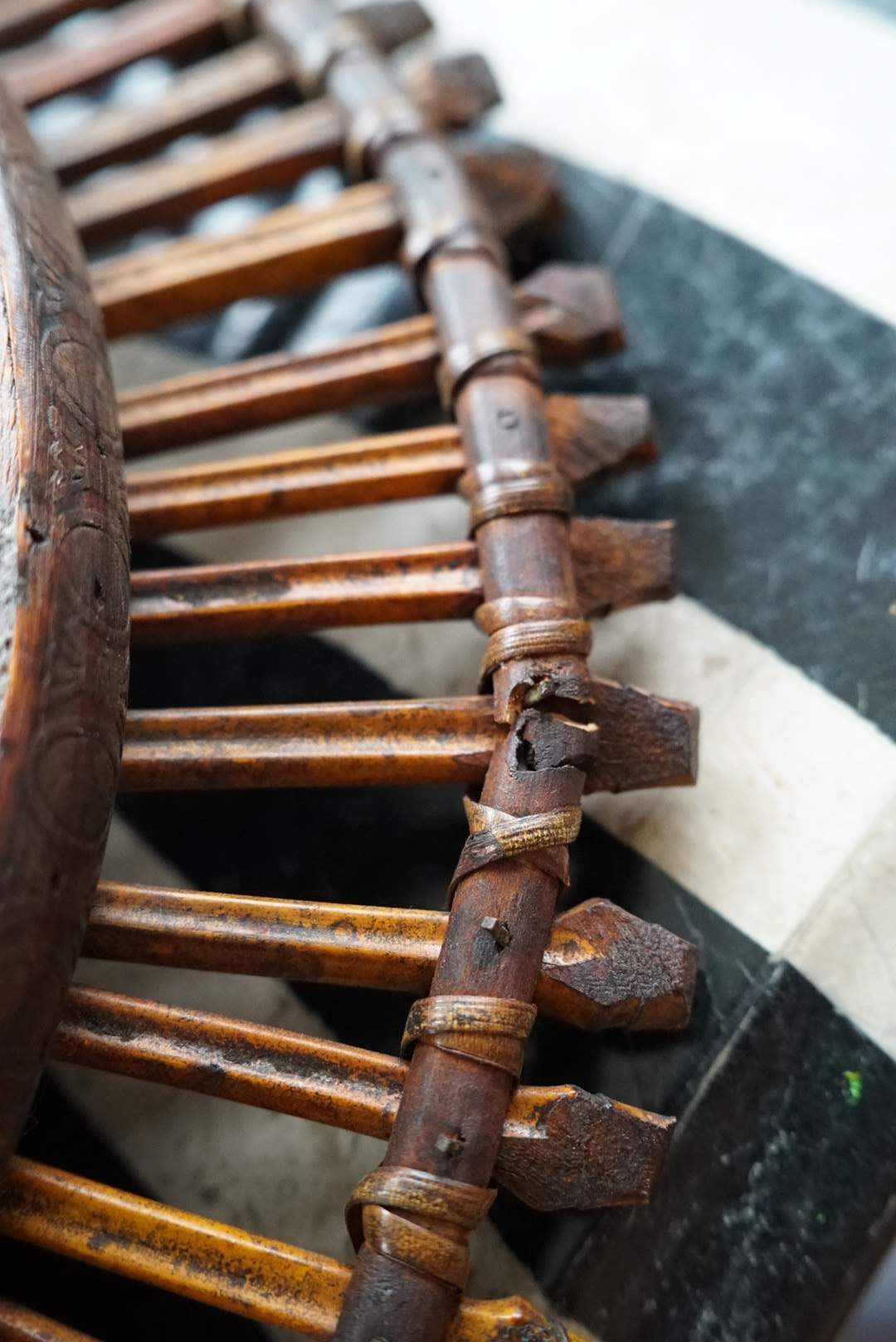 Vintage Sunburst Bamboo Tray