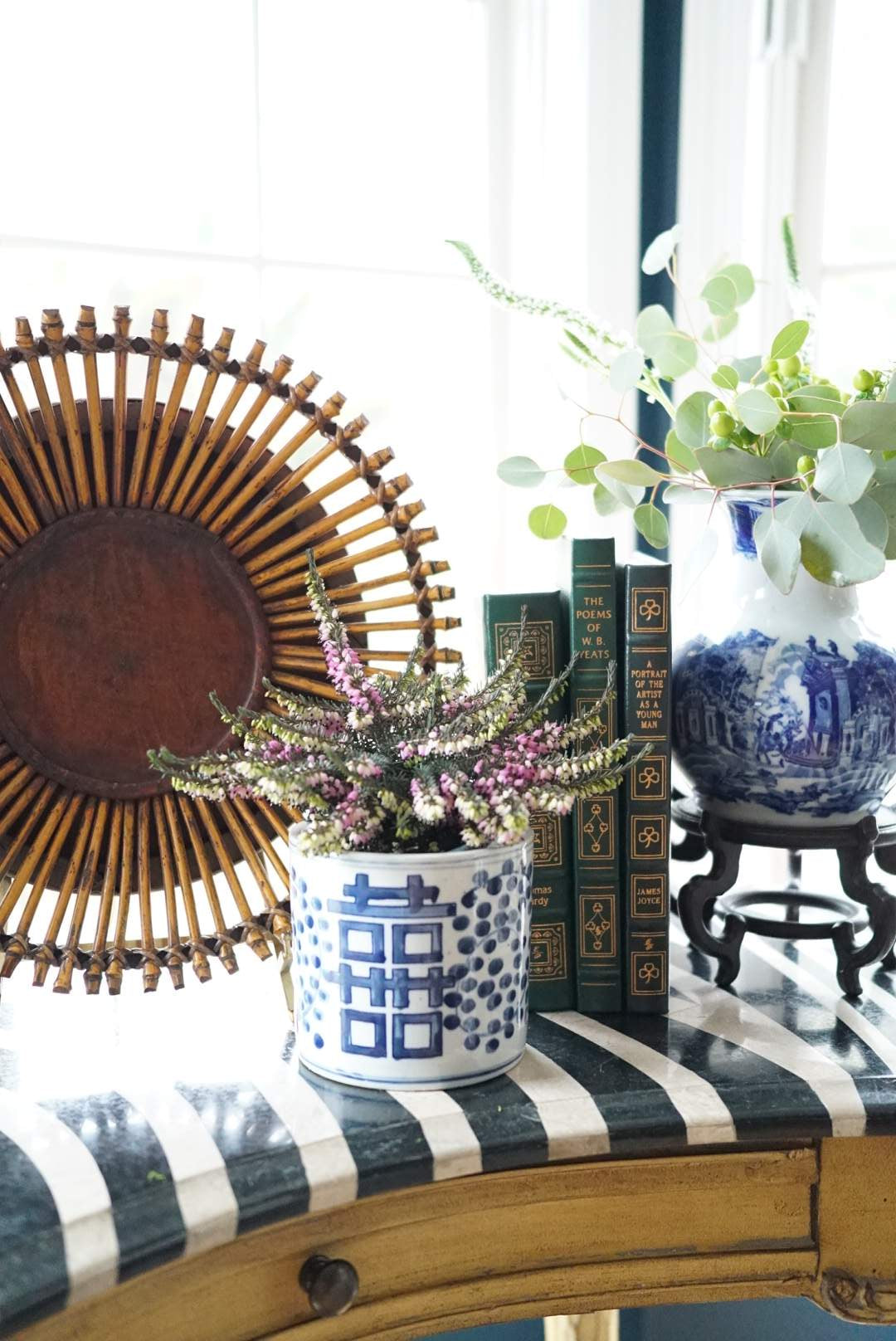 Vintage Sunburst Bamboo Tray