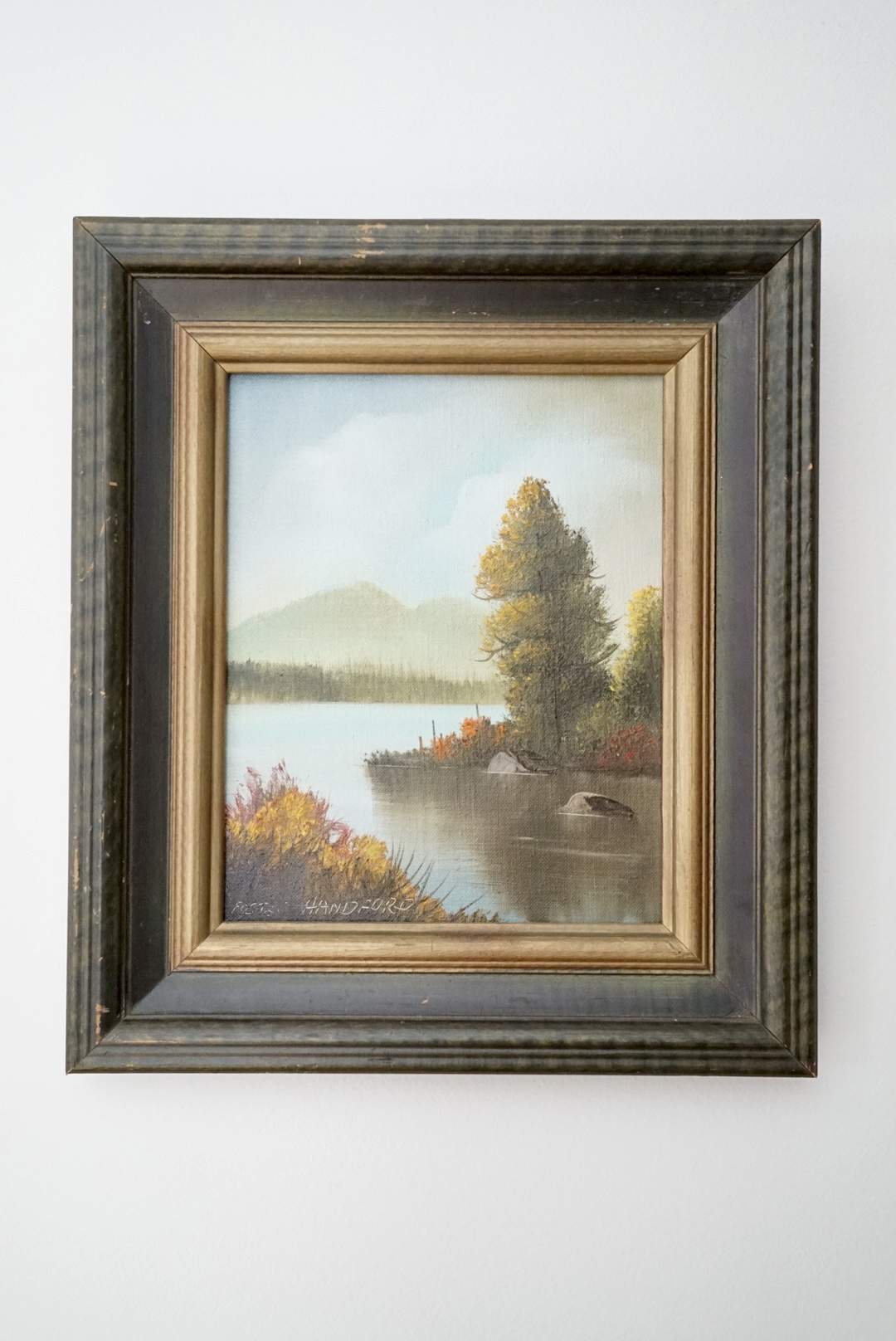 Original Oil on Canvas Board - River Bank