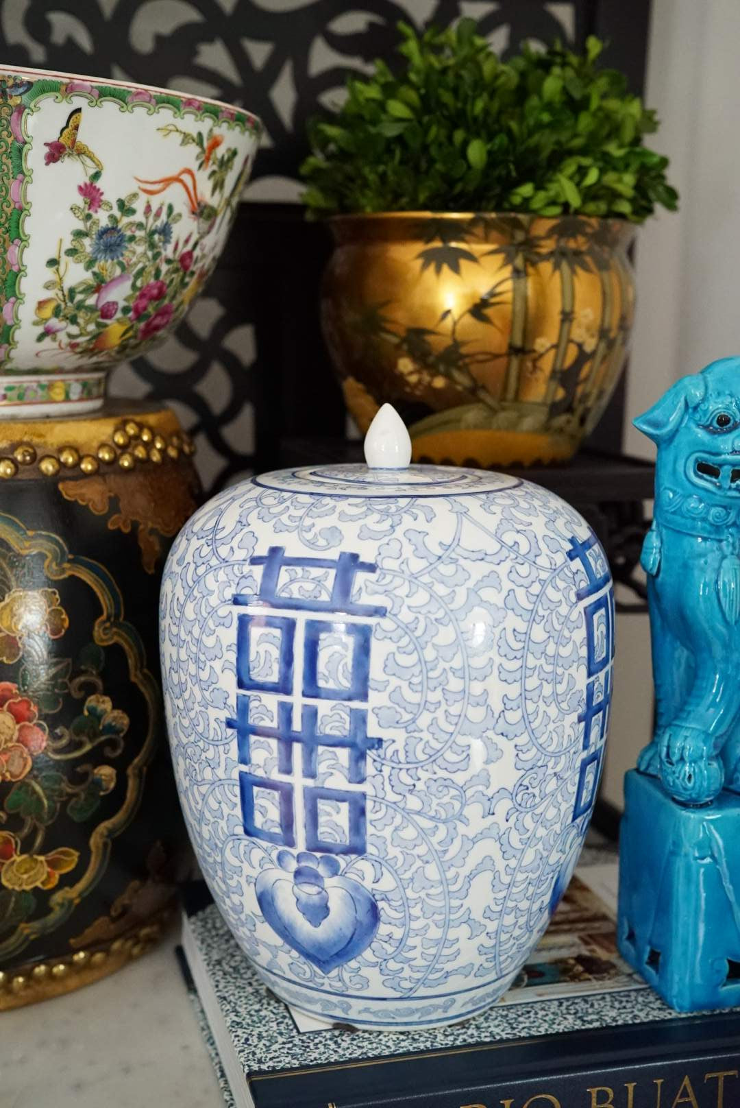 Vintage Maitland & Smith Double Happiness Melon Jar