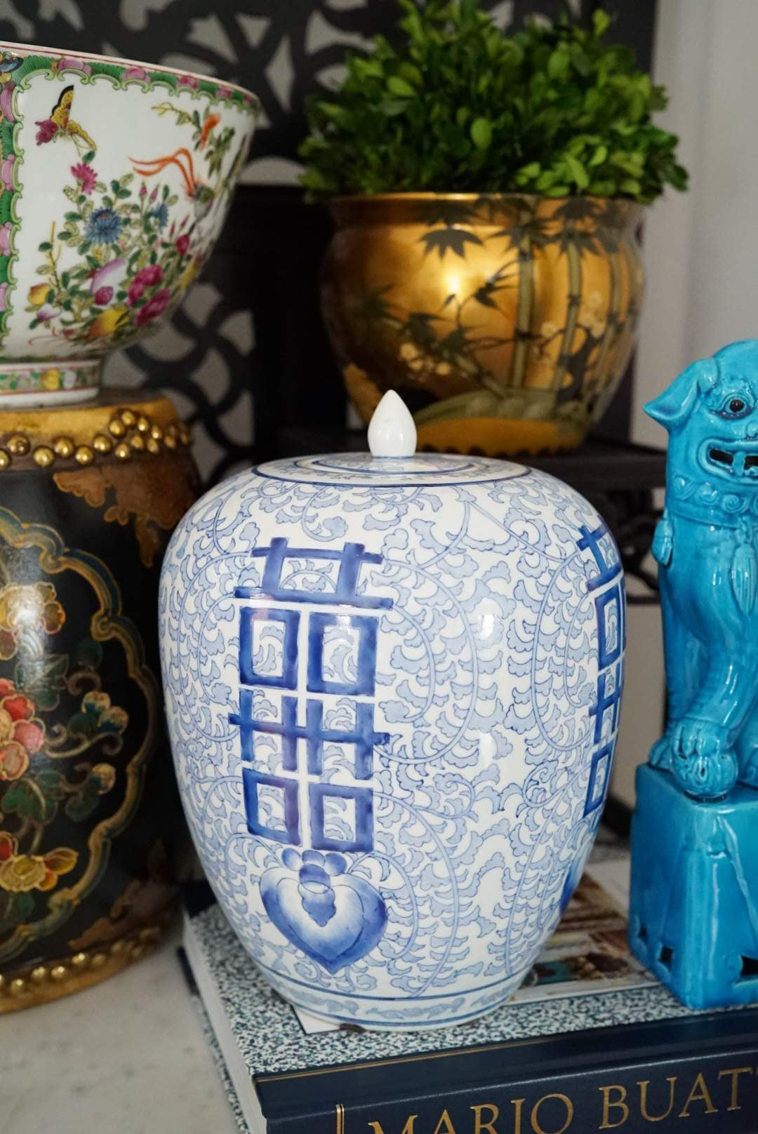 Vintage Maitland & Smith Double Happiness Melon Jar