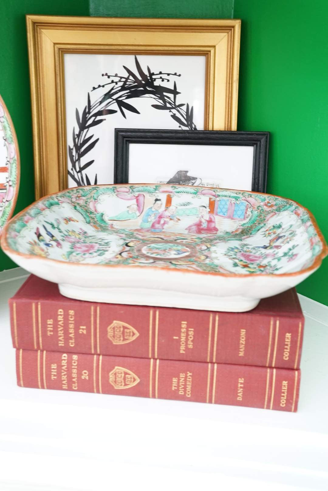 1800's Chinese Export Rose Medallion Rounded Square Serving Platter