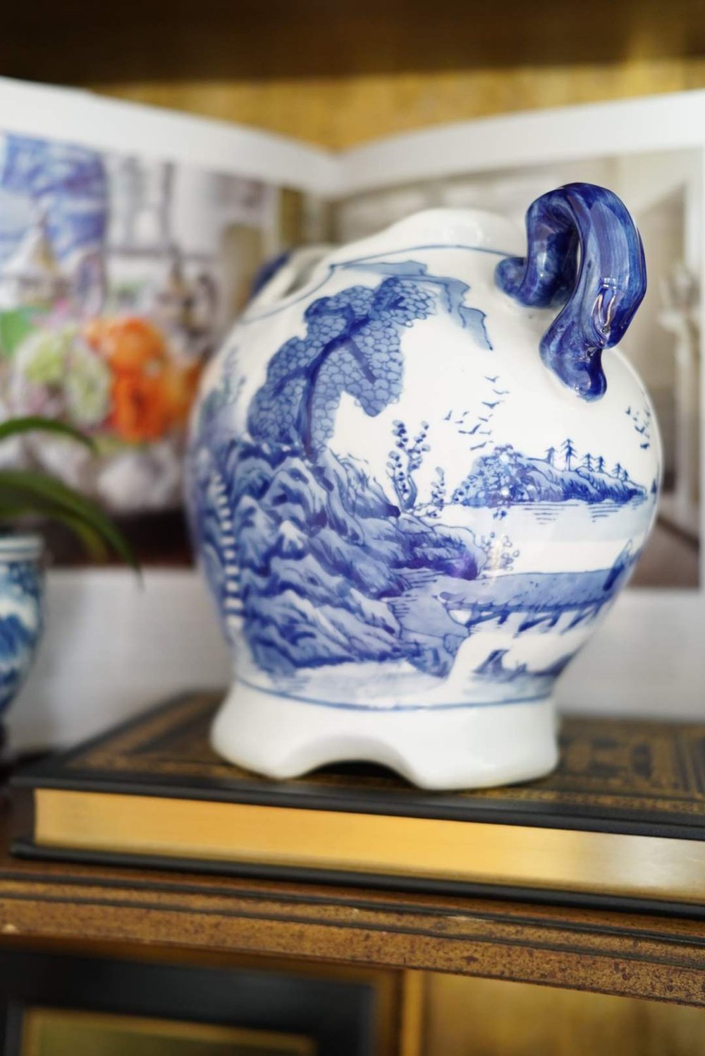 Vintage Panoramic Landscape Heart Vase