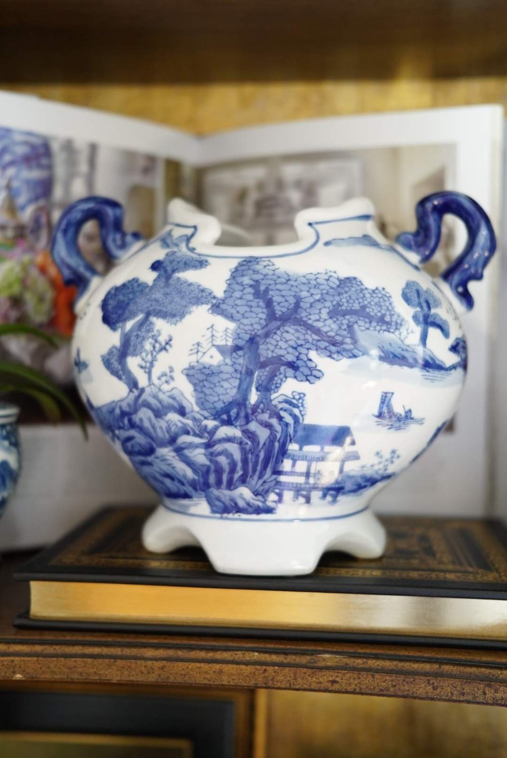 Vintage Panoramic Landscape Heart Vase