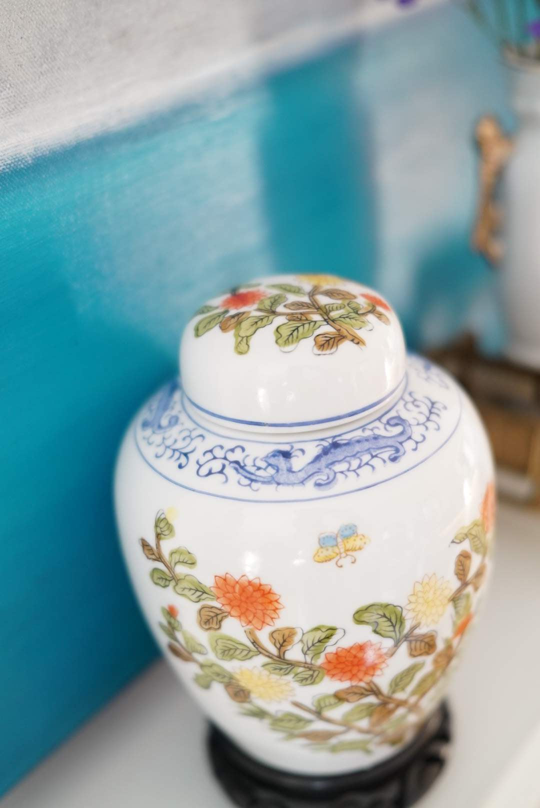 Vintage Floral Ginger Jar