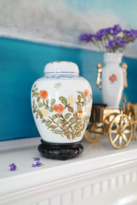 Vintage Floral Ginger Jar