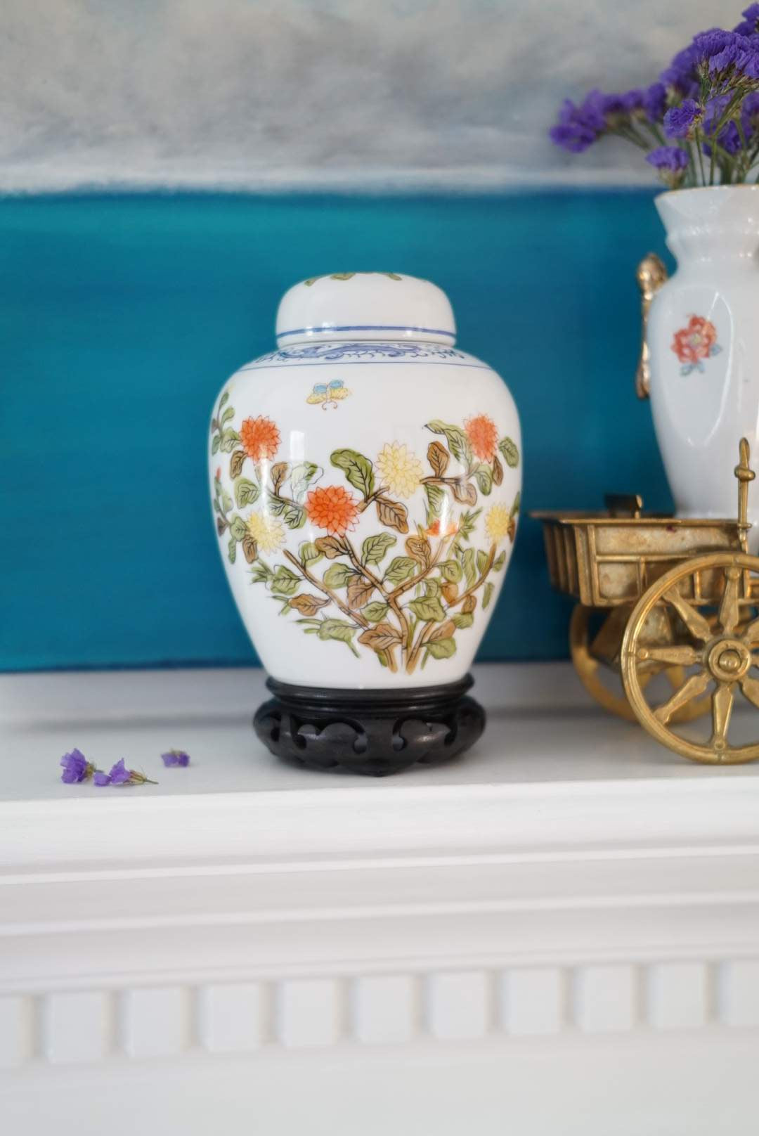 Vintage Floral Ginger Jar