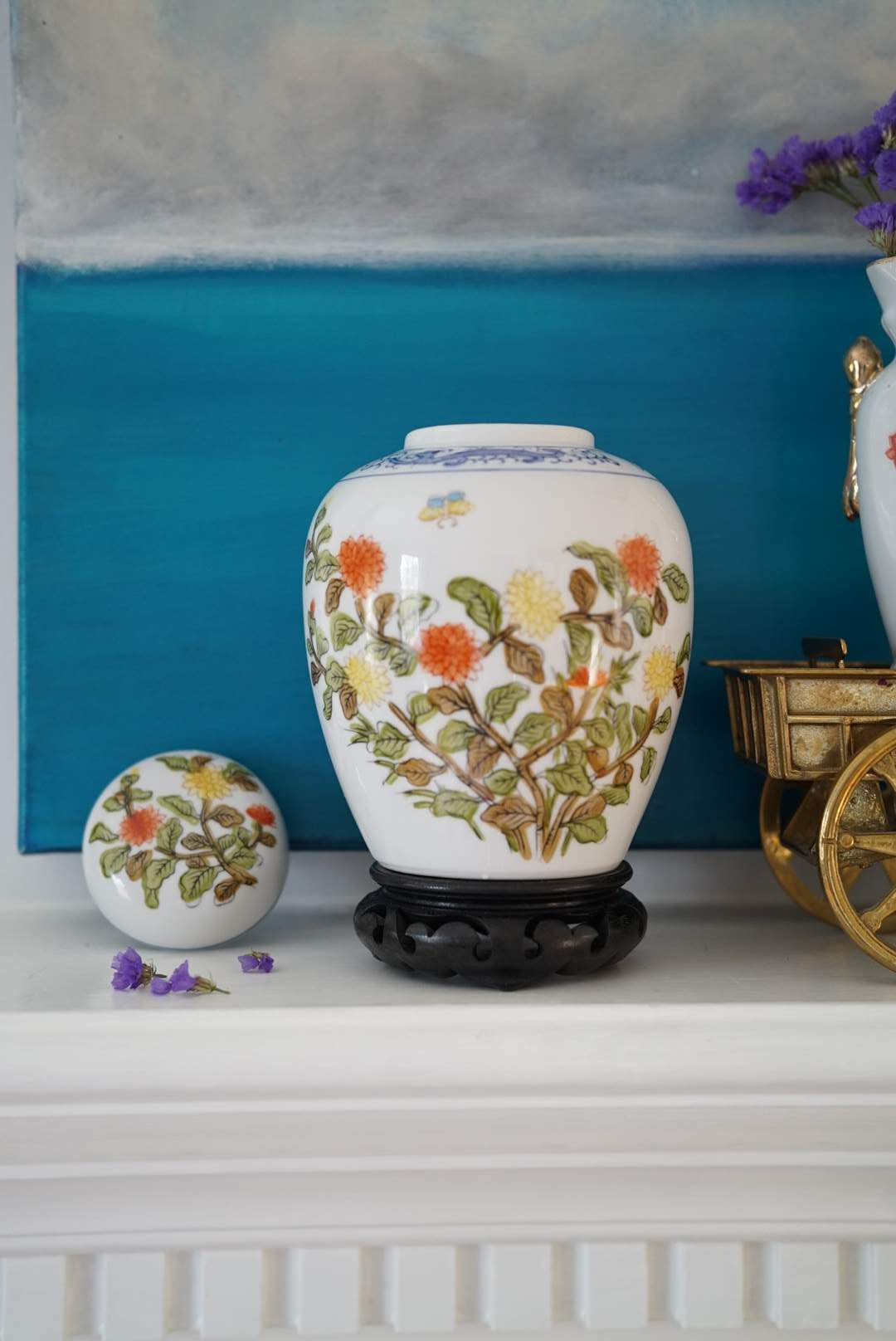 Vintage Floral Ginger Jar