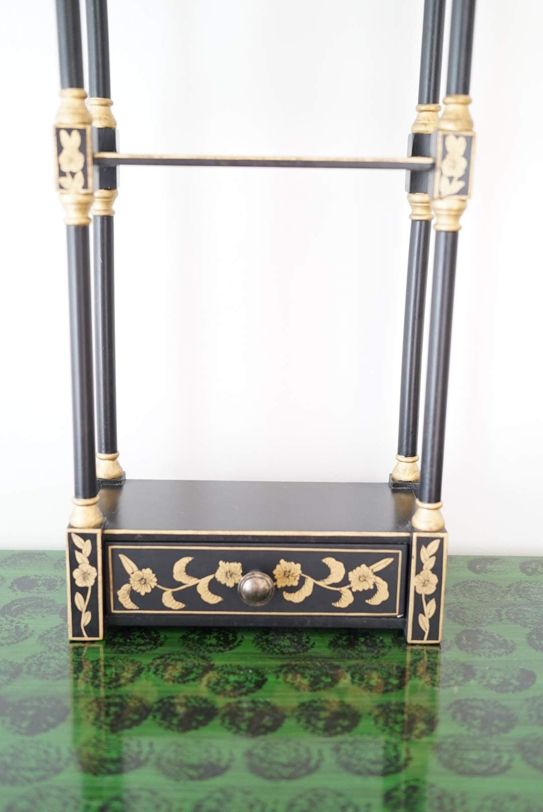 Fabulous Wooden Pagoda Faux Bamboo Etagere/Curio Shelf