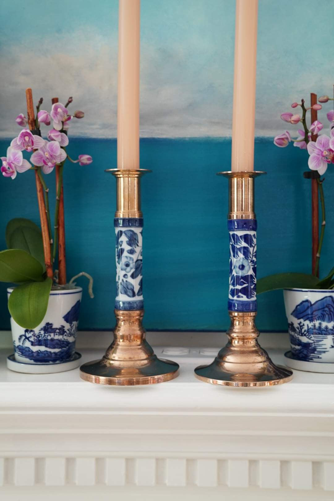 Antique Victorian Brass and Porcelain Candlesticks – With A Past