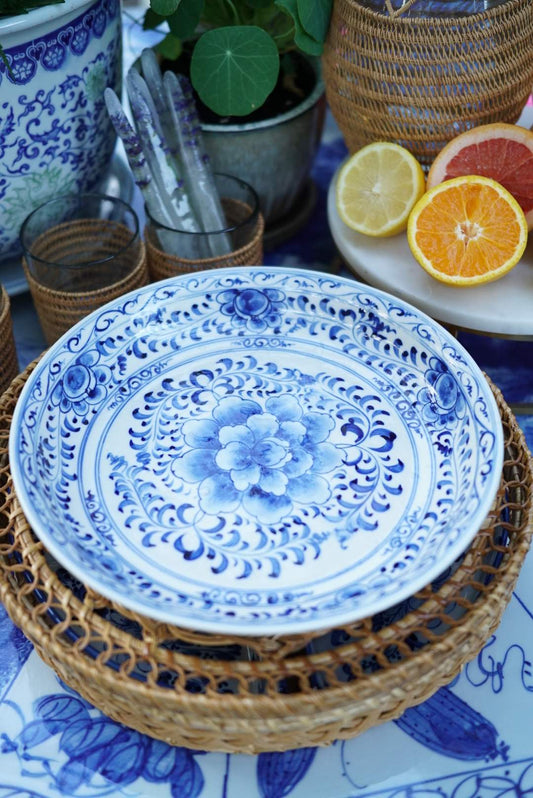 Vintage 10” Blue and White Serving Platter