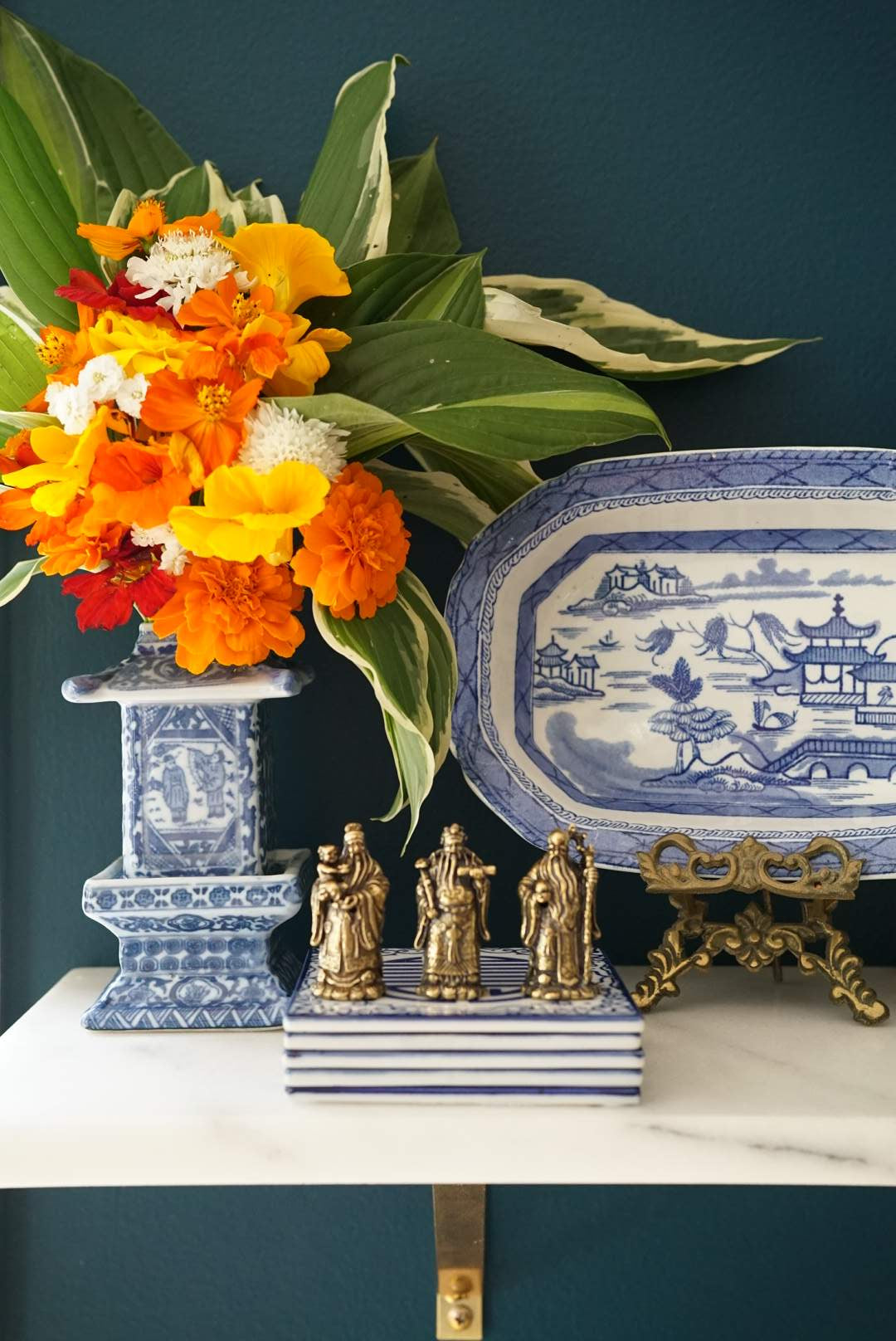 Set of Three—Brass Fu-Lu-Shou Statuettes