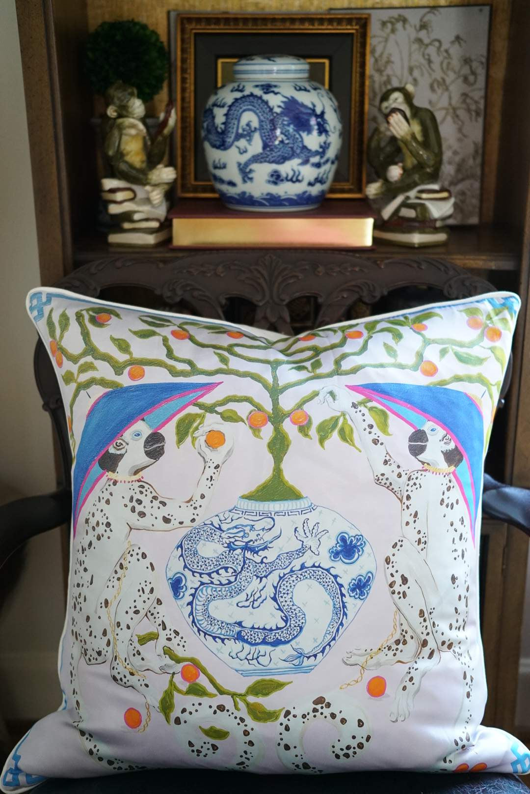 Luxurious Paige Gemmel Chinoiserie Silk Pillows