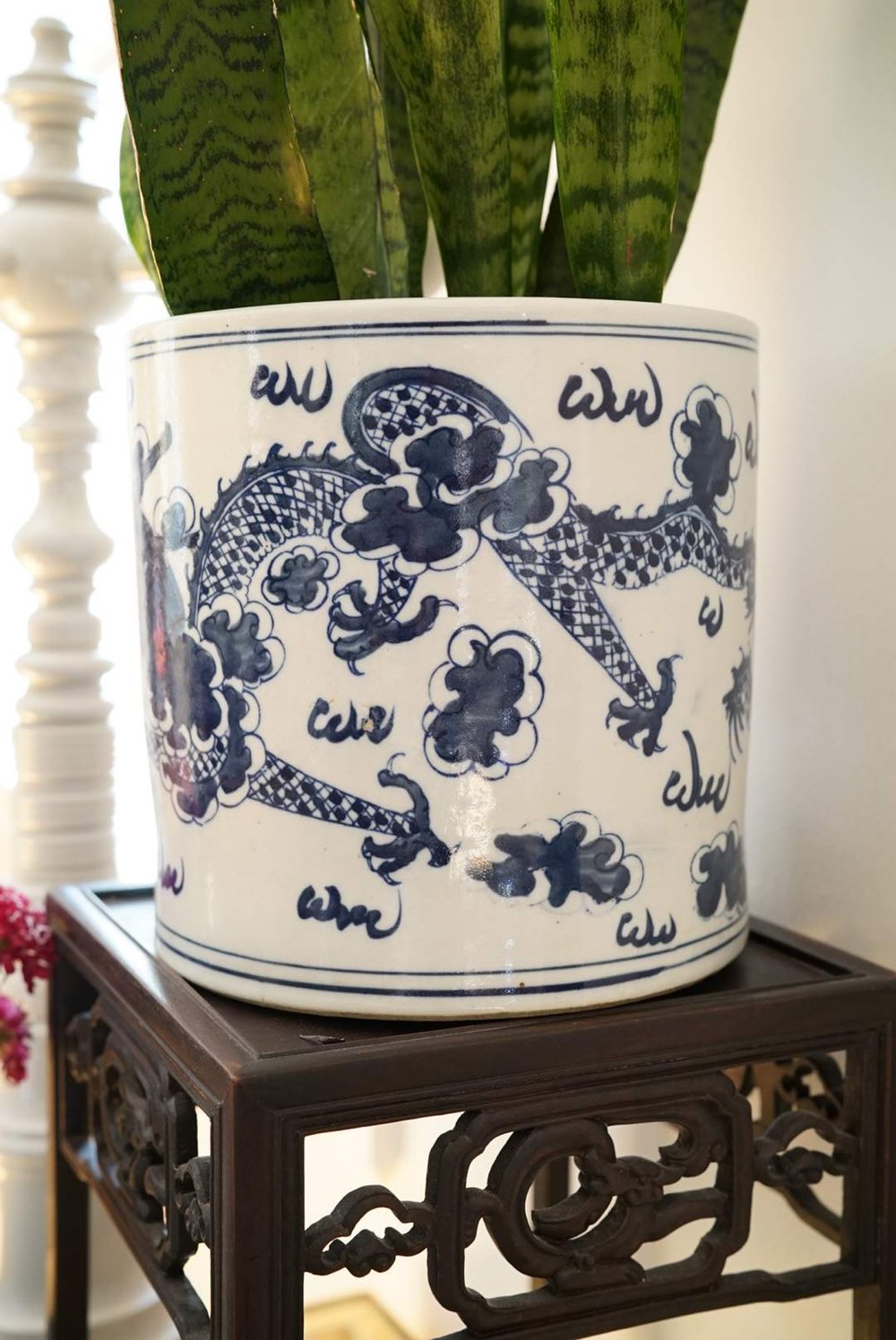 Orchid Pot with Dragon Motif