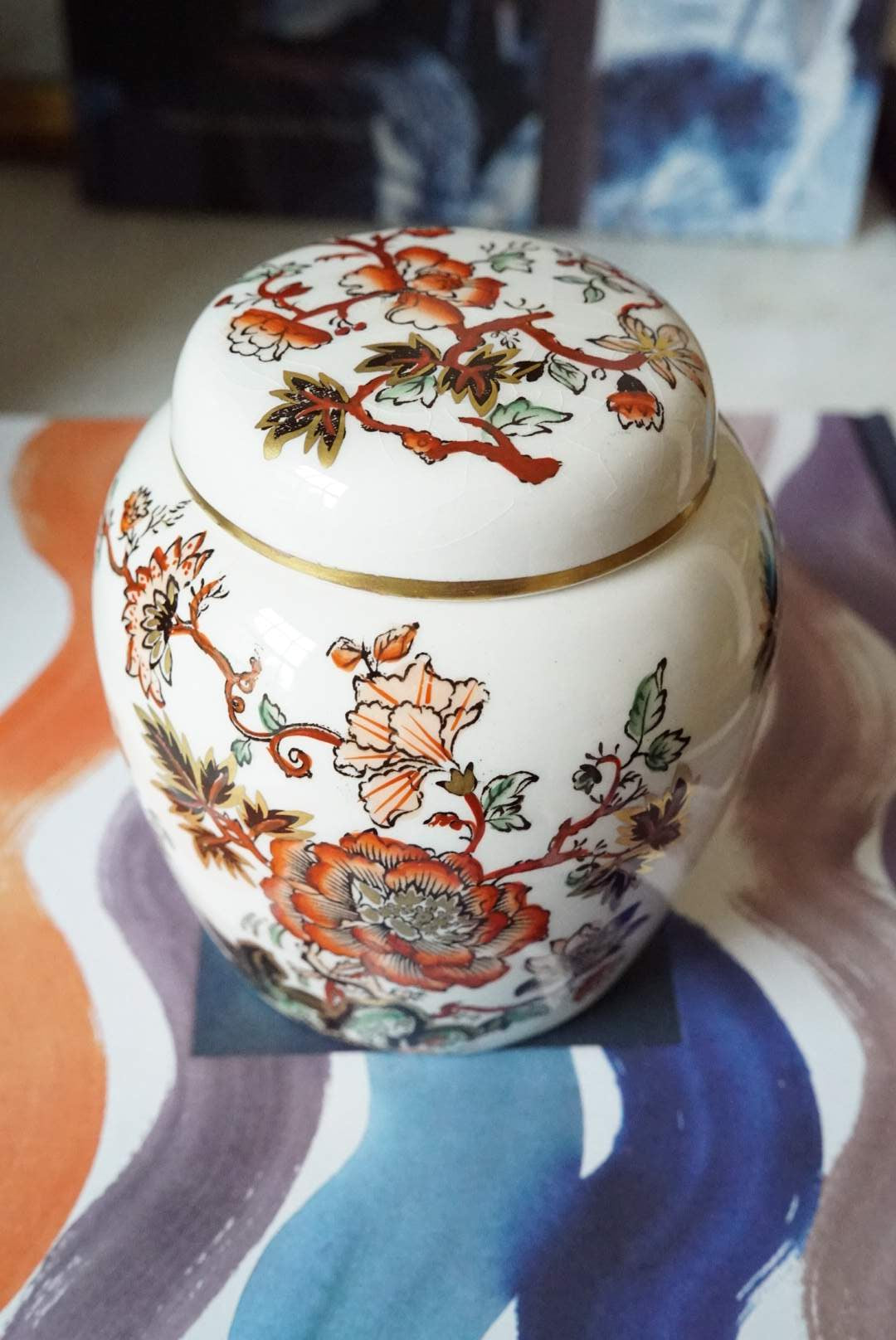 Mason’s Ironstone Golden Azalea Ginger Jar