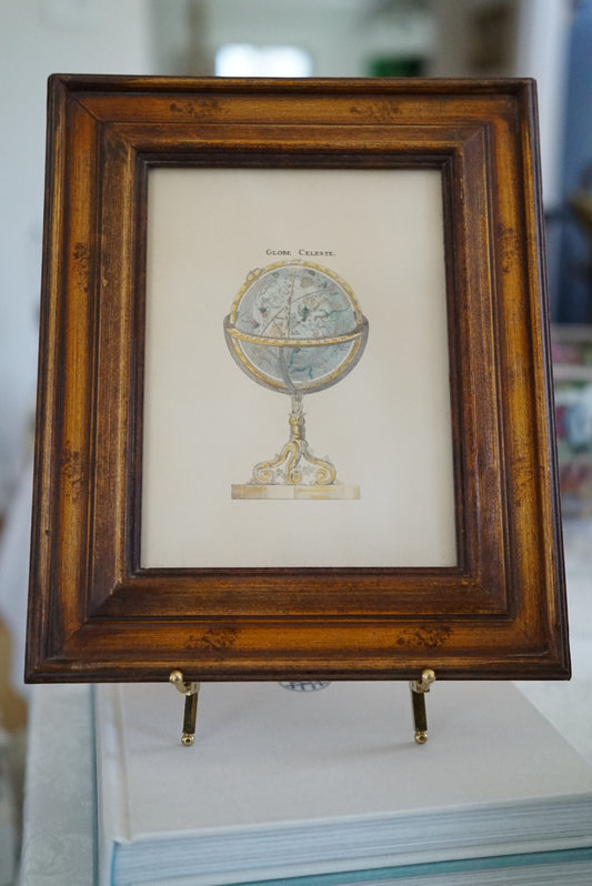 Framed Vintage Globe Celeste Print