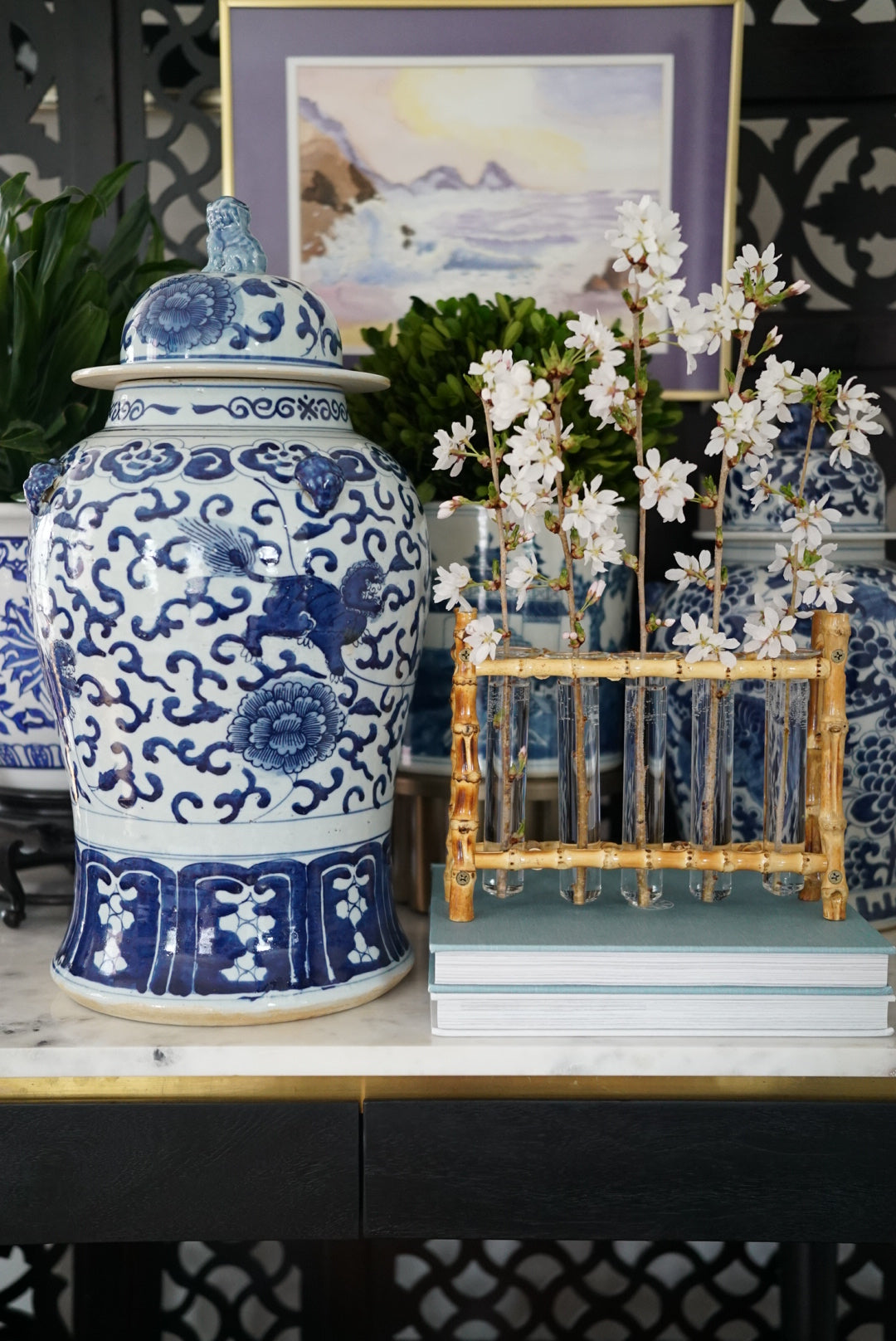 Natural Bamboo Glass Tube Vase