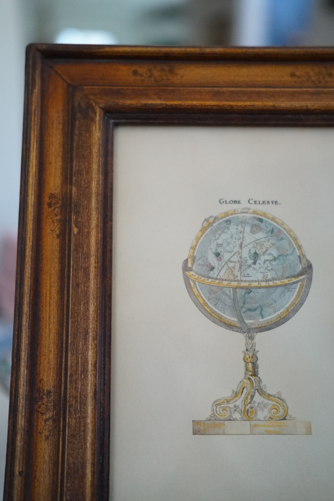 Framed Vintage Globe Celeste Print