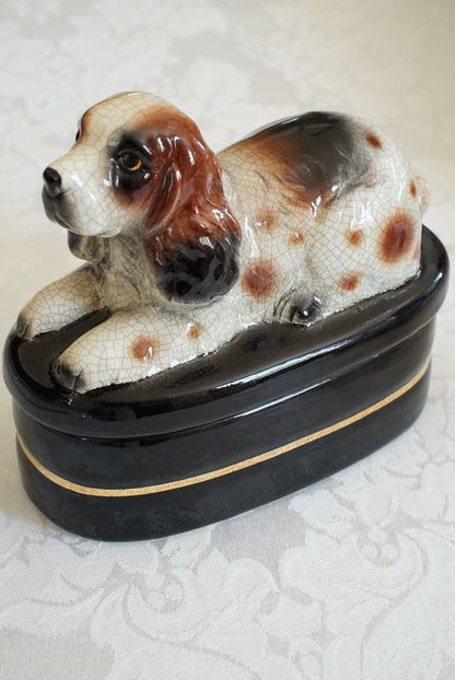 Vintage Spaniel Trinket Box
