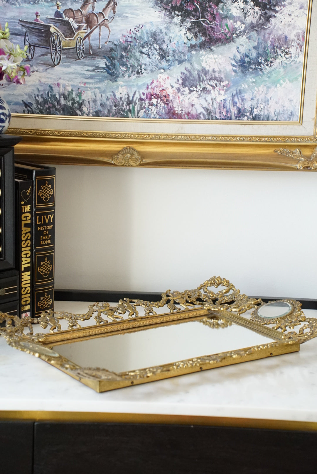 Antique French Brass Vanity Tray